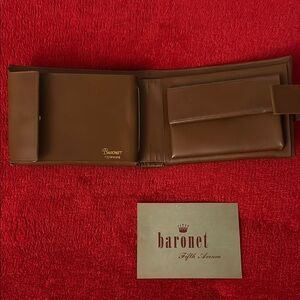 Baronet Brown Leather Wallet Free Shipping